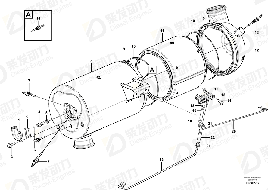 VOLVO Temperature sensor 21412472 Drawing