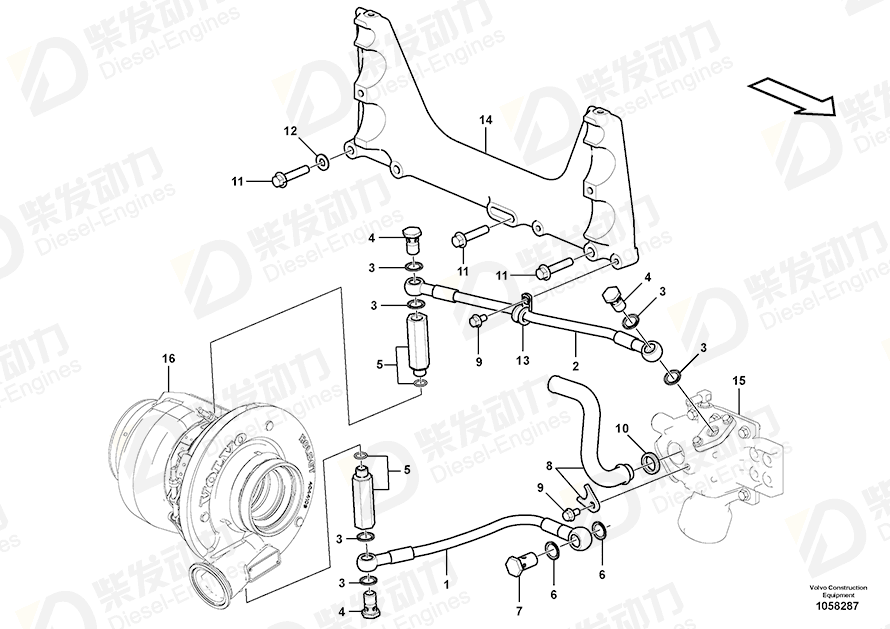 VOLVO Nipple 3889823 Drawing