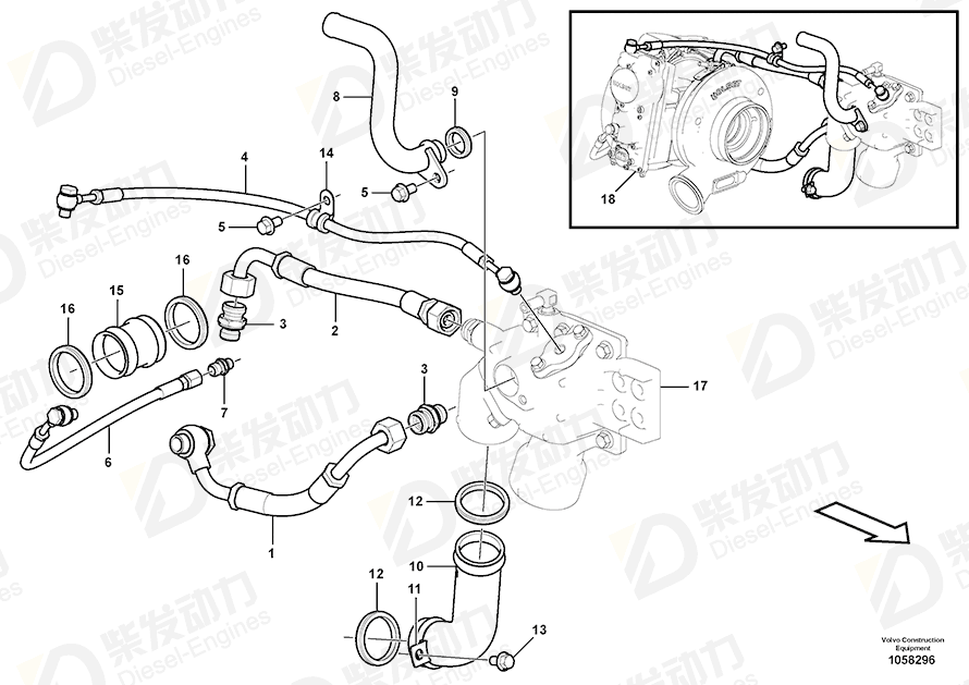 VOLVO Hose 20932391 Drawing