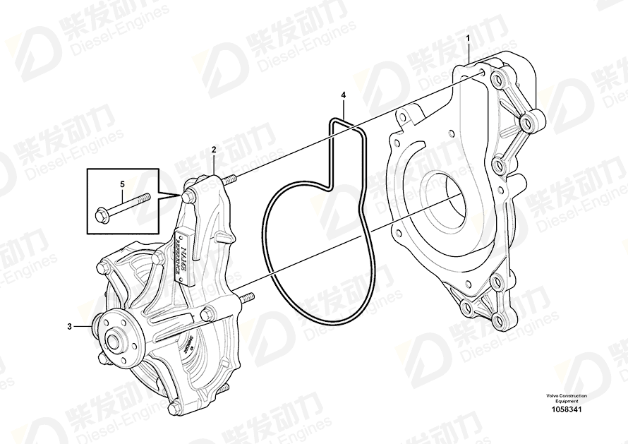 VOLVO Coolant pump 20538820 Drawing