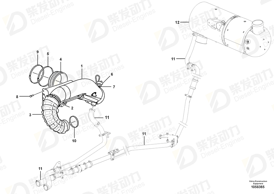 VOLVO Hose 15110860 Drawing