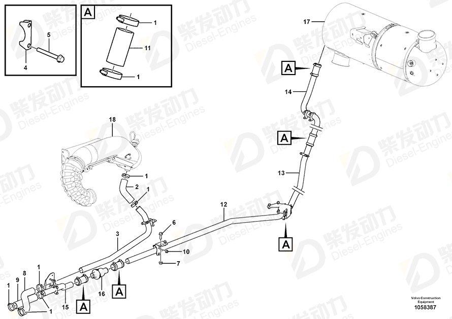 VOLVO Hose 15140253 Drawing