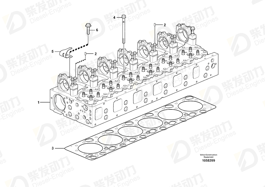 VOLVO Six point socket scr 983721 Drawing