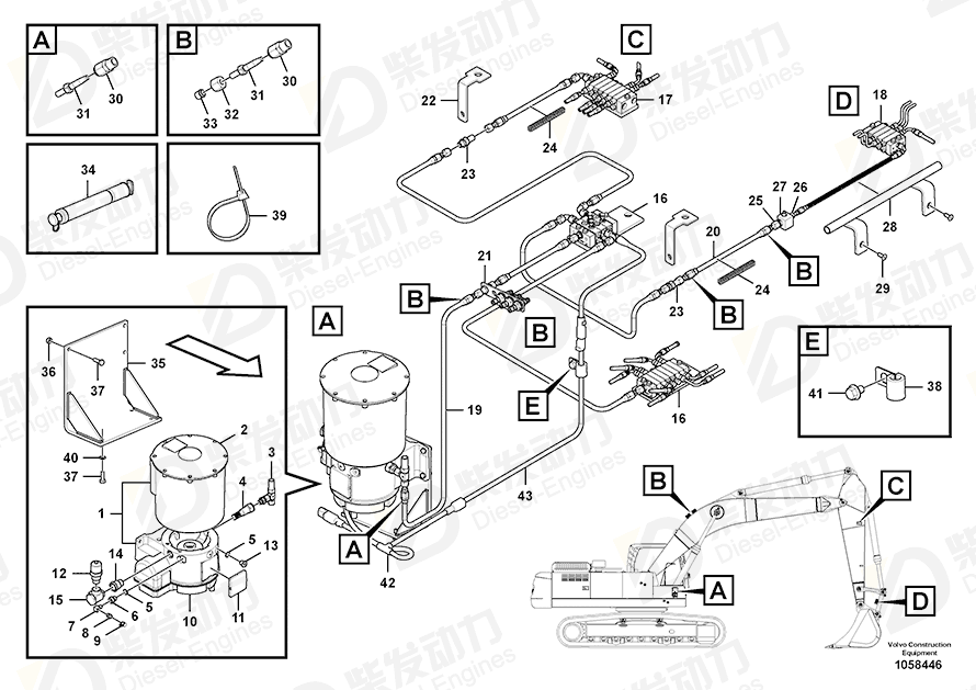 VOLVO Cable harness 14602878 Drawing