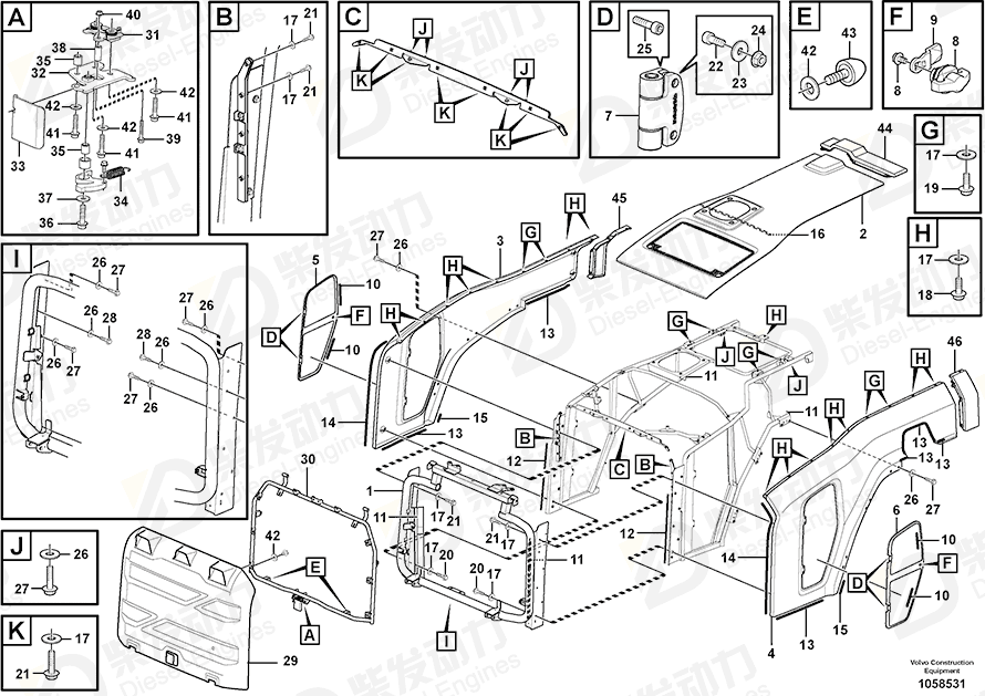 VOLVO Lock handle 15097868 Drawing