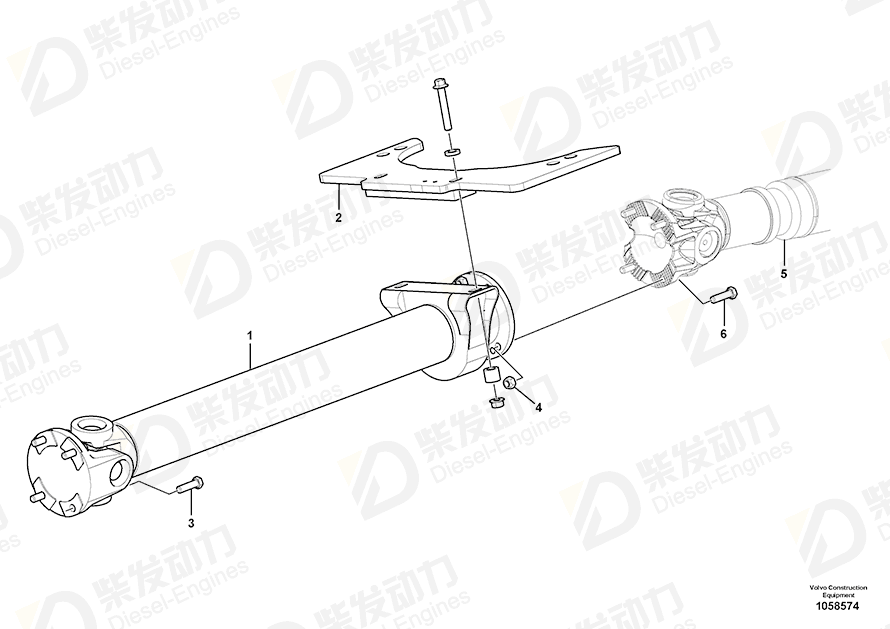 VOLVO Propeller shaft 11123551 Drawing VOLVO Propeller shaft 11123551 Drawing