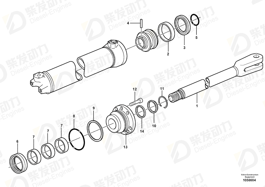 VOLVO Piston seal 11107810 Drawing