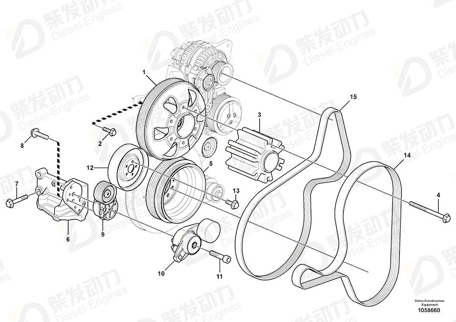 VOLVO Idler pulley 21766717 Drawing