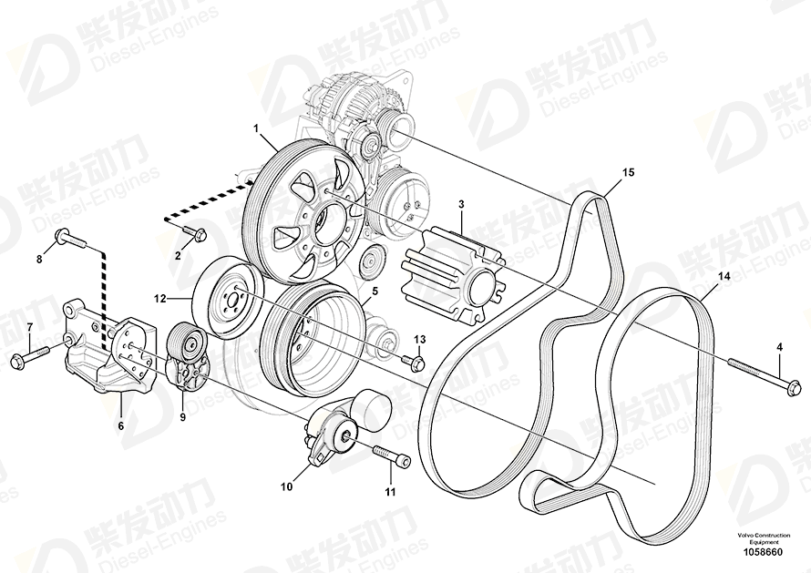 VOLVO Belt stretcher 21479276 Drawing