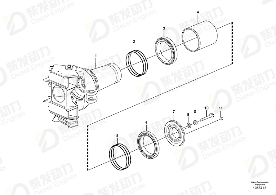 VOLVO Bearing cover 15063778 Drawing VOLVO Bearing cover 15063778 Drawing