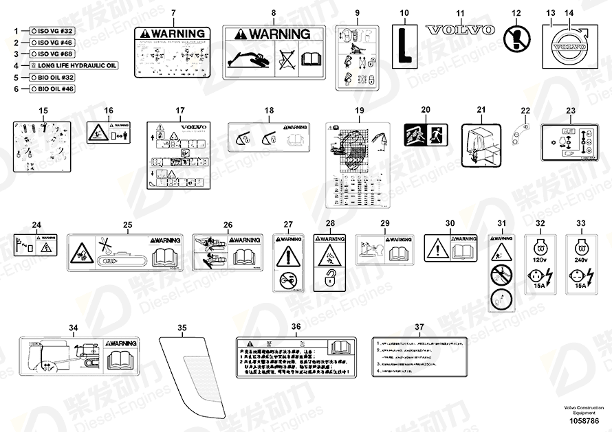 VOLVO Decal 14620922 Drawing