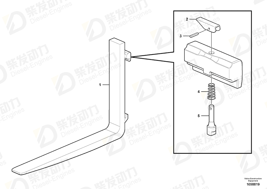 VOLVO Spring pin 13951966 Drawing