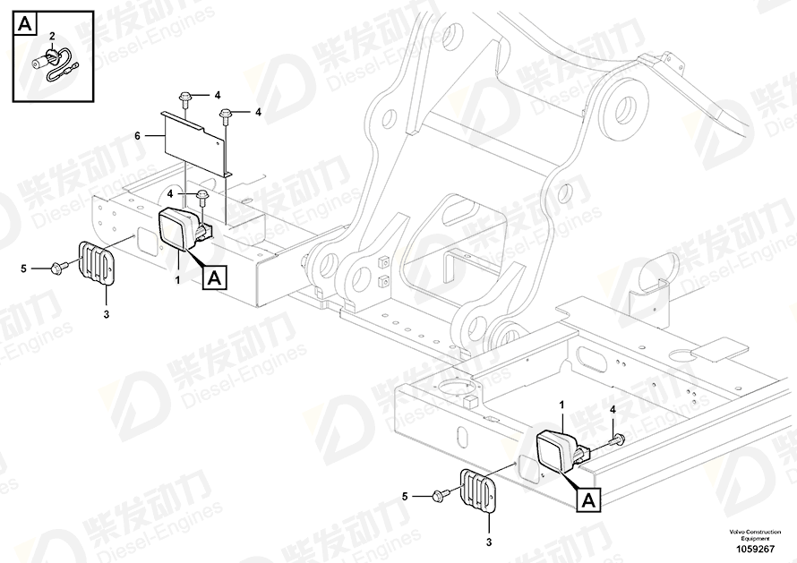 VOLVO Work lamp 14675697 Drawing