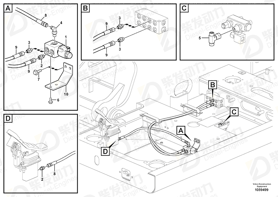 VOLVO Hose assembly 937107 Drawing