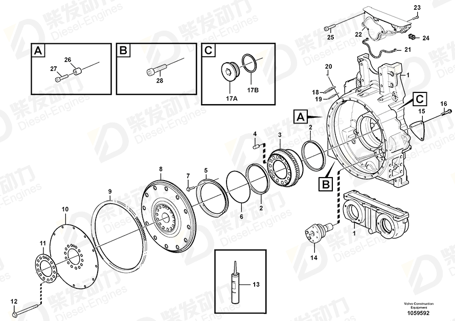 VOLVO Six point socket screw 13972399 Drawing