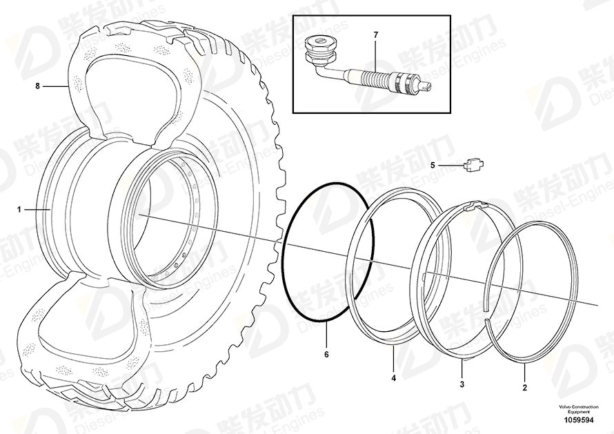 VOLVO Lock ring 11045024 Drawing