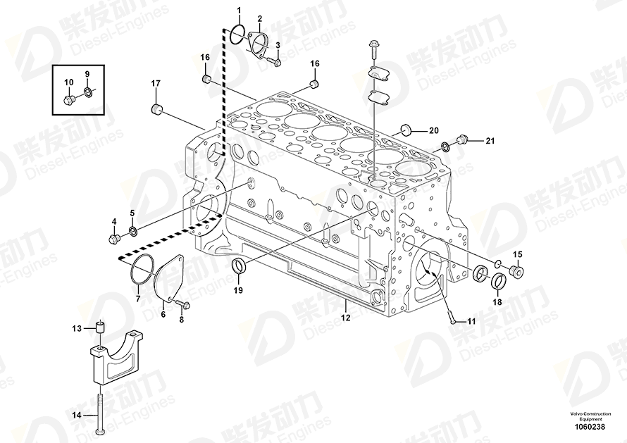 VOLVO Crankcase 22468043 Drawing