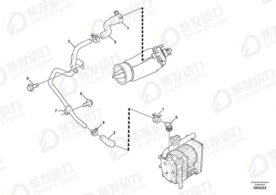 VOLVO Hose clamp 20405755 Drawing VOLVO Hose clamp 20405755 Drawing