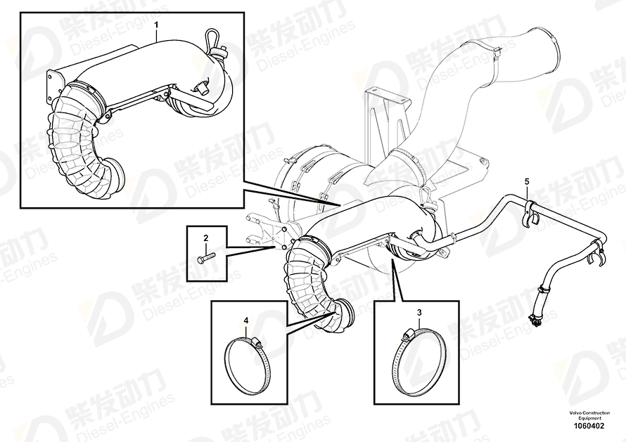 VOLVO Inlet manifold 16831178 Drawing