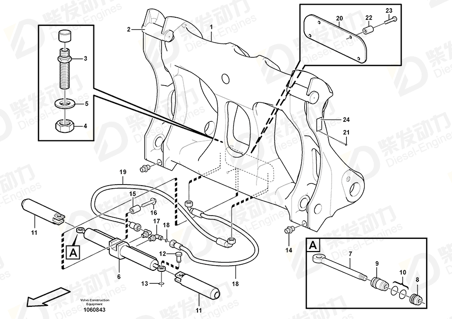 VOLVO Spacer ring 930445 Drawing VOLVO Spacer ring 930445 Drawing
