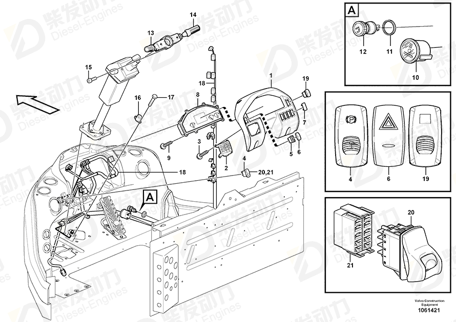 VOLVO Foot operated switch 1589502 Drawing VOLVO Foot operated switch 1589502 Drawing