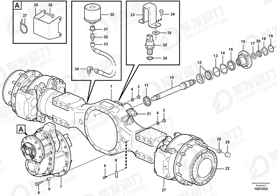 VOLVO Protecting casing 15143878 Drawing