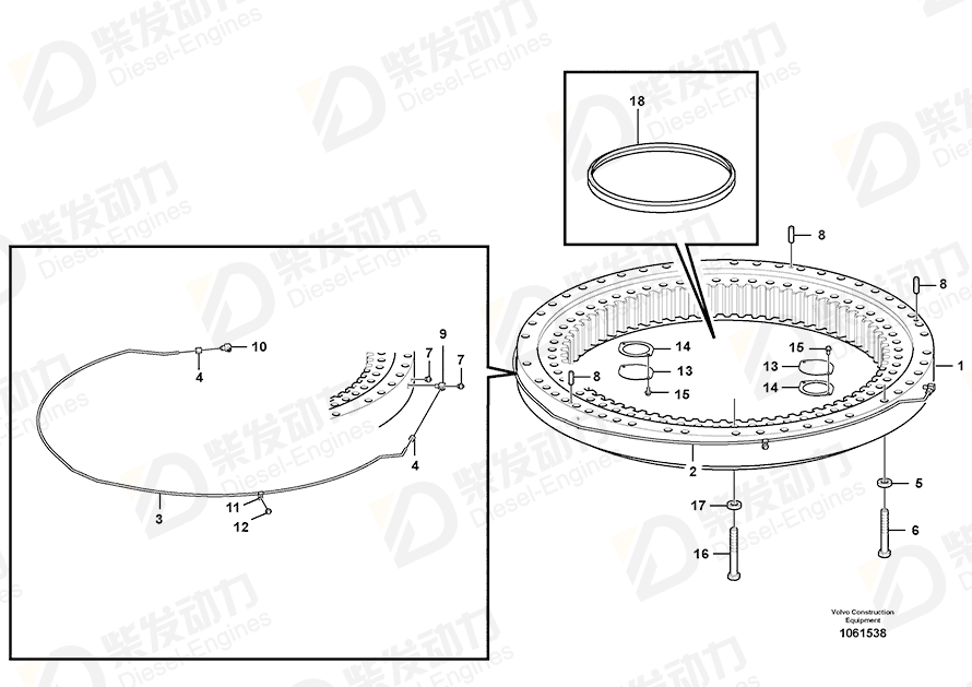 VOLVO Swing gear 14570794 Drawing