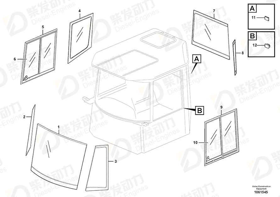 VOLVO Windscreen 16624074 Drawing VOLVO Windscreen 16624074 Drawing