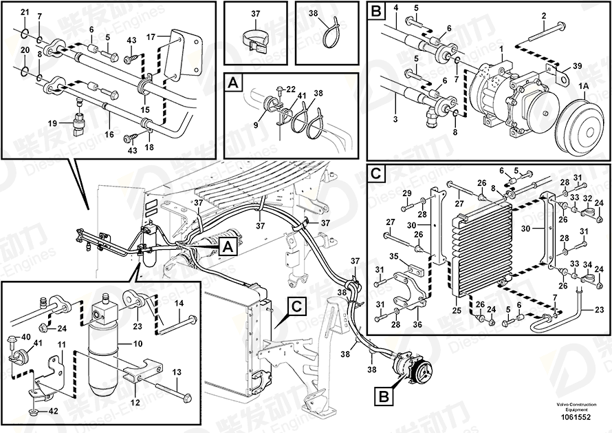 VOLVO Hose assembly 15139980 Drawing