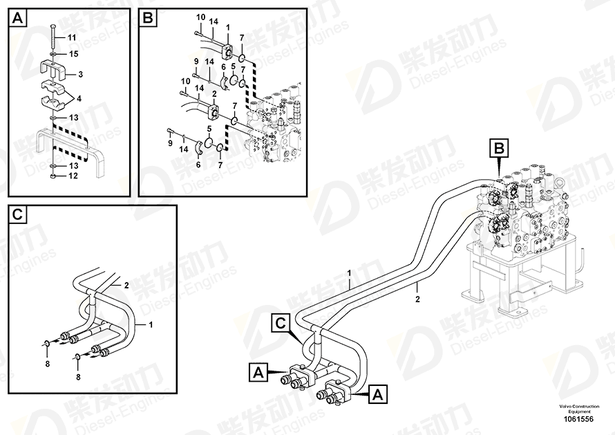 VOLVO Rubber clamp 14510506 Drawing VOLVO Rubber clamp 14510506 Drawing
