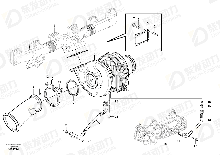 VOLVO Turbocharger 21398421 Drawing