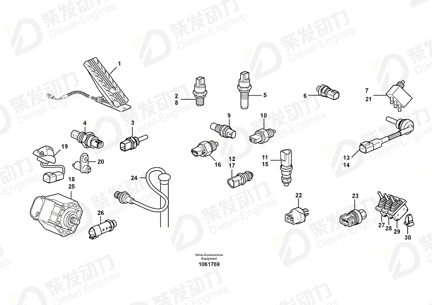 VOLVO LEVEL INDICATOR 15013811 Drawing