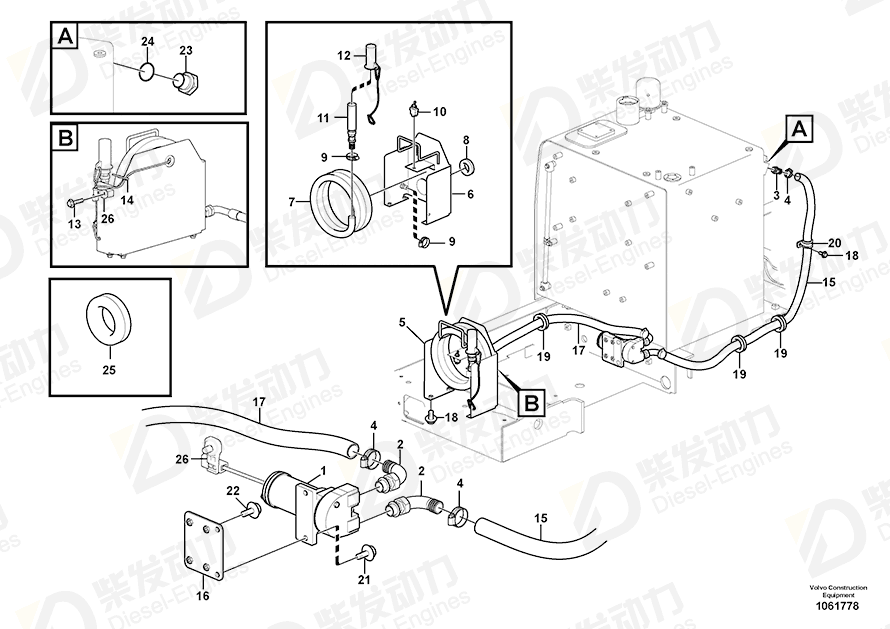 VOLVO Fuel filling pump 14591830 Drawing