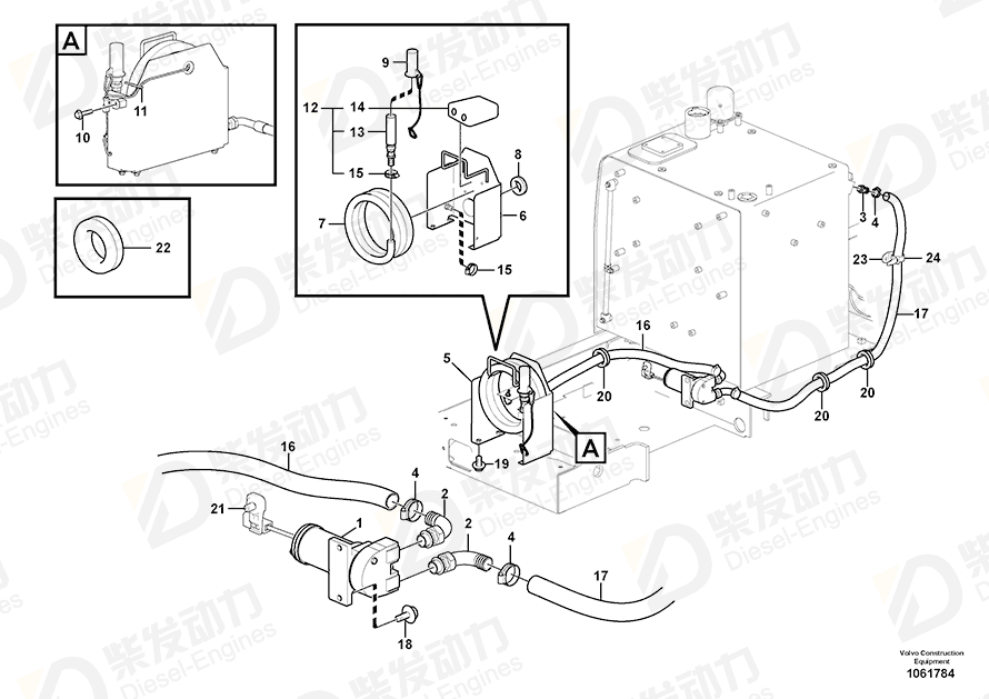 VOLVO Hose 14536928 Drawing