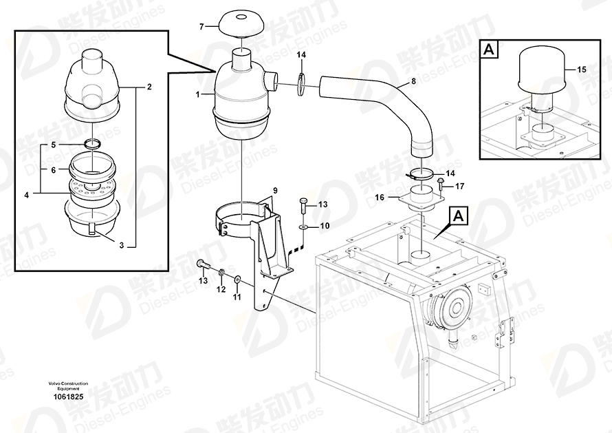 VOLVO Air cleaner 14525450 Drawing