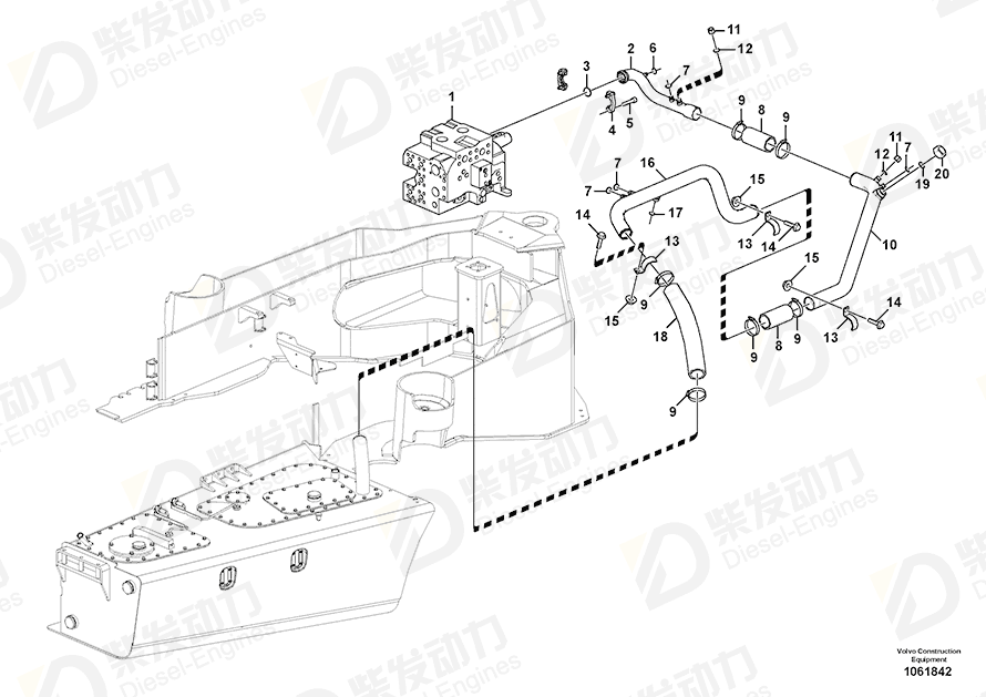 VOLVO Return pipe 17215373 Drawing VOLVO Return pipe 17215373 Drawing