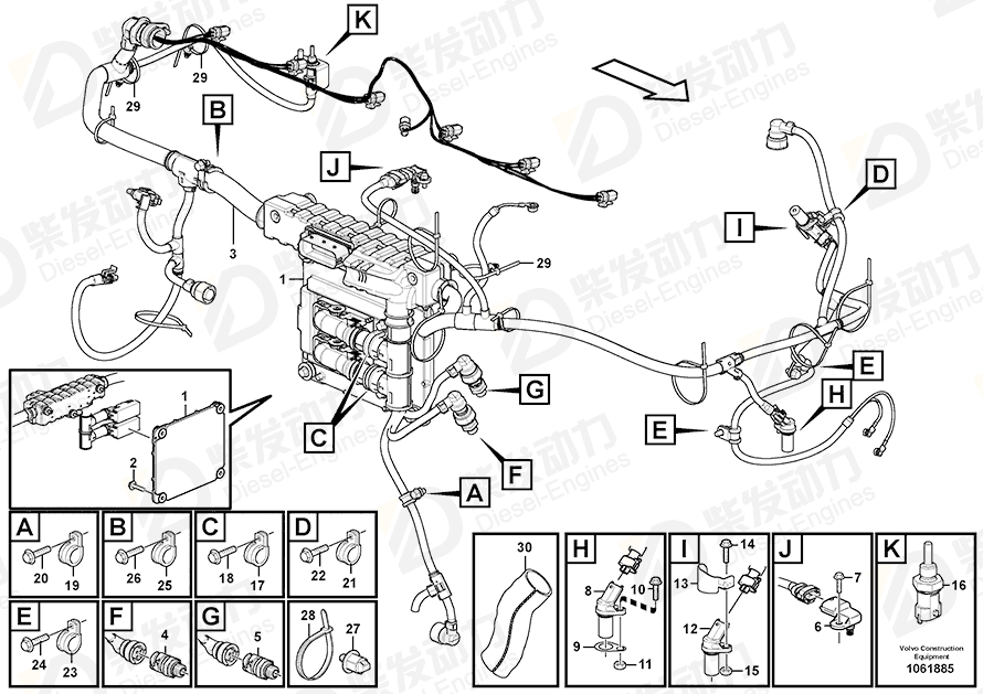 VOLVO Cable harness 15034189 Drawing VOLVO Cable harness 15034189 Drawing