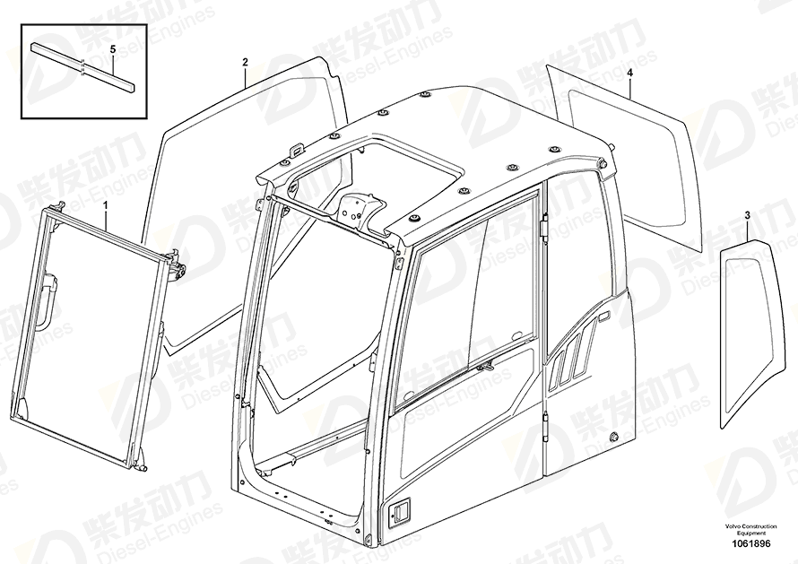 VOLVO Side window 11205297 Drawing