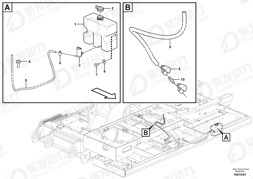 VOLVO Cooling hose 14880951 Drawing VOLVO Cooling hose 14880951 Drawing