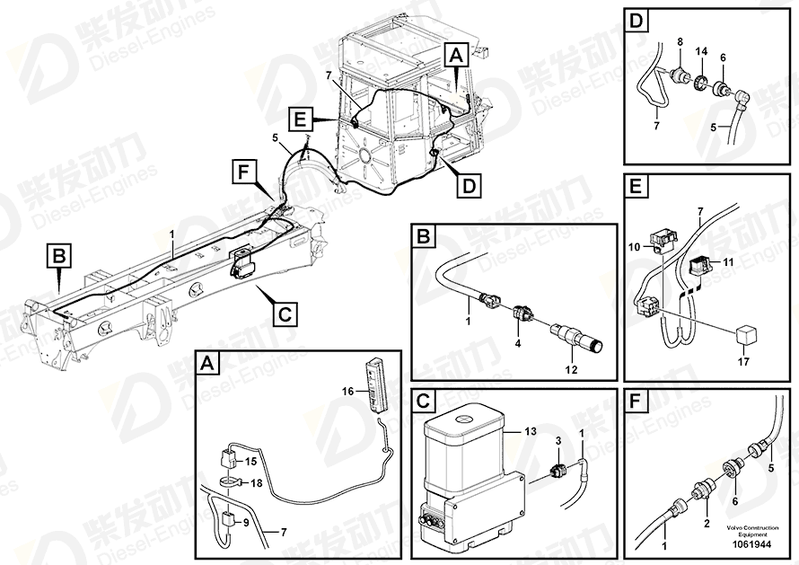 VOLVO Cable harness 16807344 Drawing