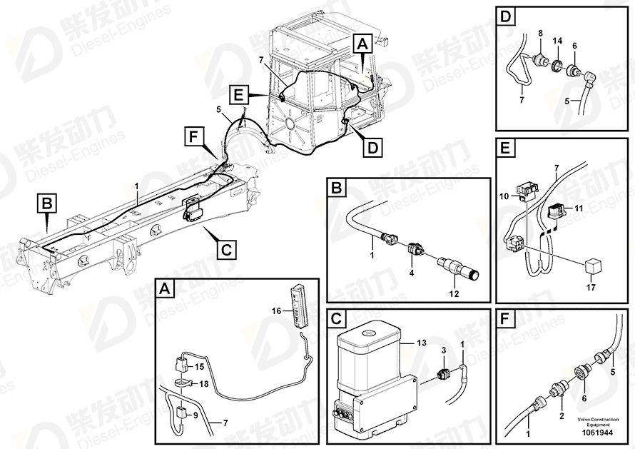 VOLVO Cable harness 17270536 Drawing VOLVO Cable harness 17270536 Drawing