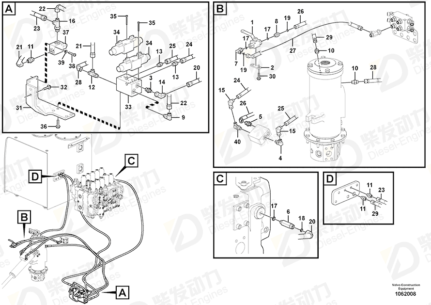 VOLVO Elbow nipple 13933905 Drawing