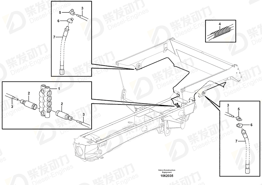 VOLVO Hose assembly 15410772 Drawing