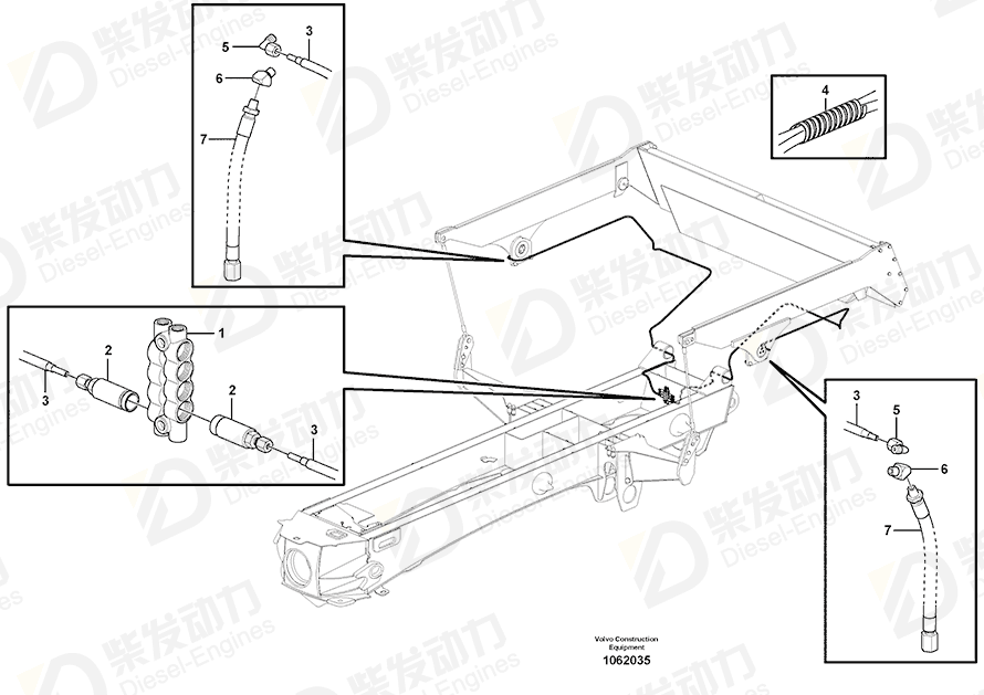 VOLVO Hose assembly 15410772 Drawing VOLVO Hose assembly 15410772 Drawing
