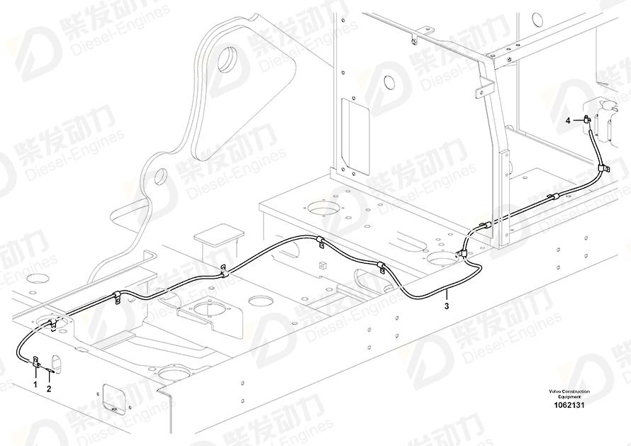VOLVO Cooling hose 14883589 Drawing VOLVO Cooling hose 14883589 Drawing