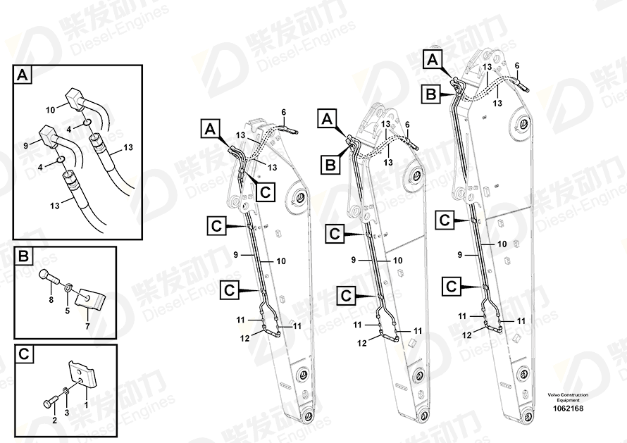 VOLVO Pipe 14541255 Drawing