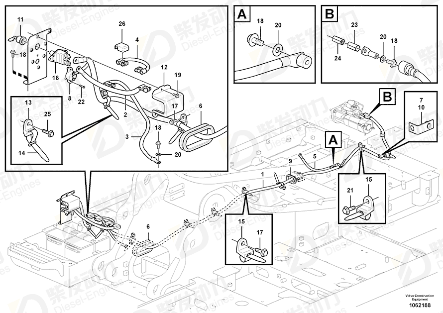 VOLVO Battery cable 14630071 Drawing