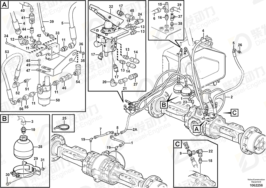 VOLVO Hose assembly 937245 Drawing