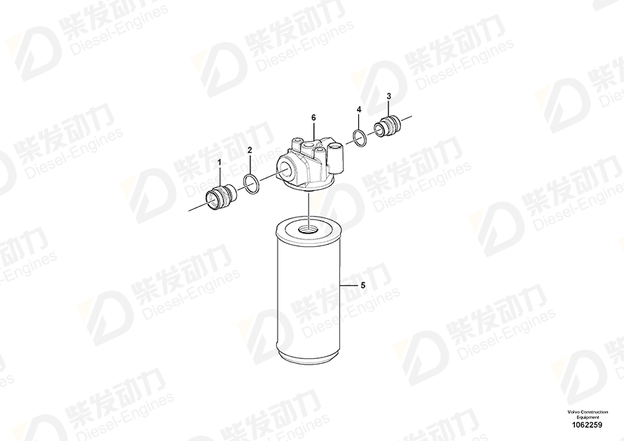 VOLVO Oil filter 3831236 Drawing