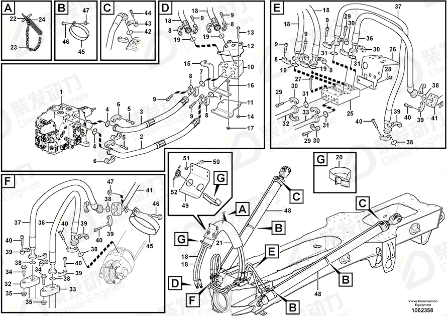 VOLVO Hose assembly 15119818 Drawing VOLVO Hose assembly 15119818 Drawing